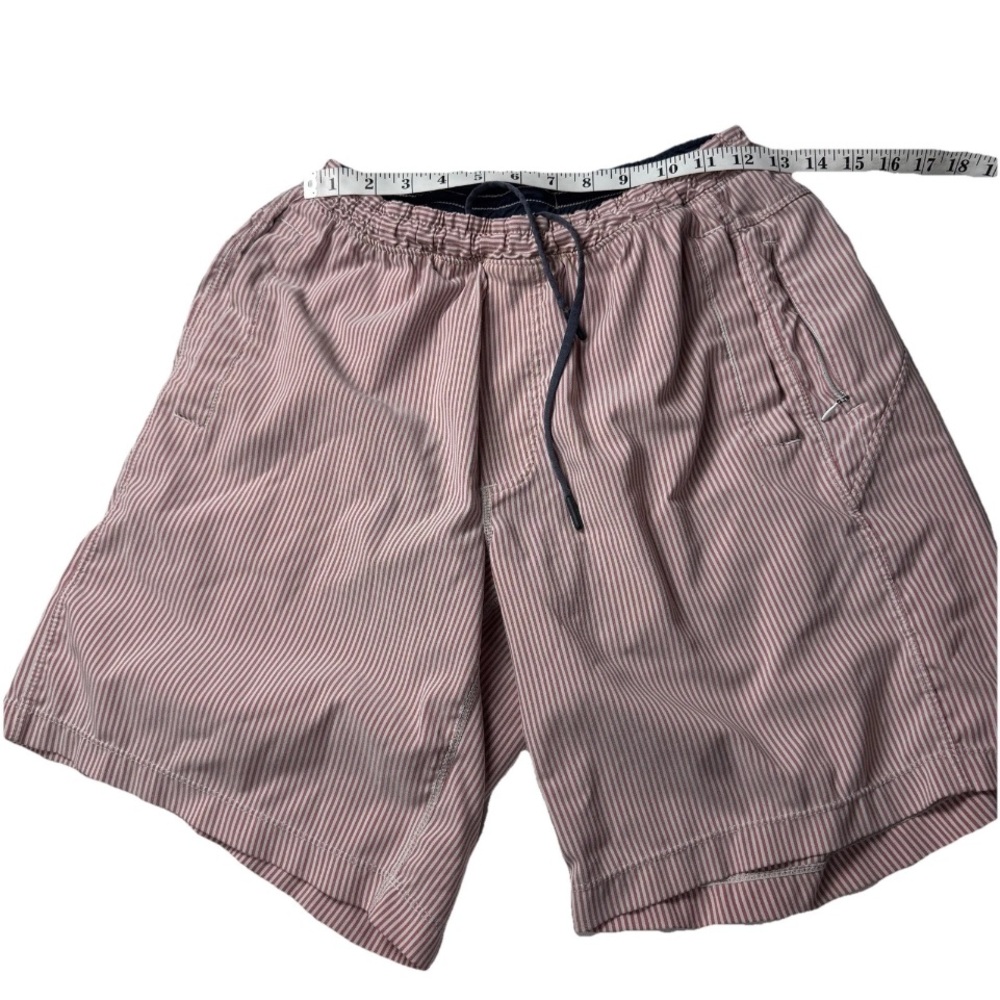 Men's Birddogs Striped Shorts Red White Boom Boomstick SZ L Extend 9” Beach EUC - Picture 9 of 13